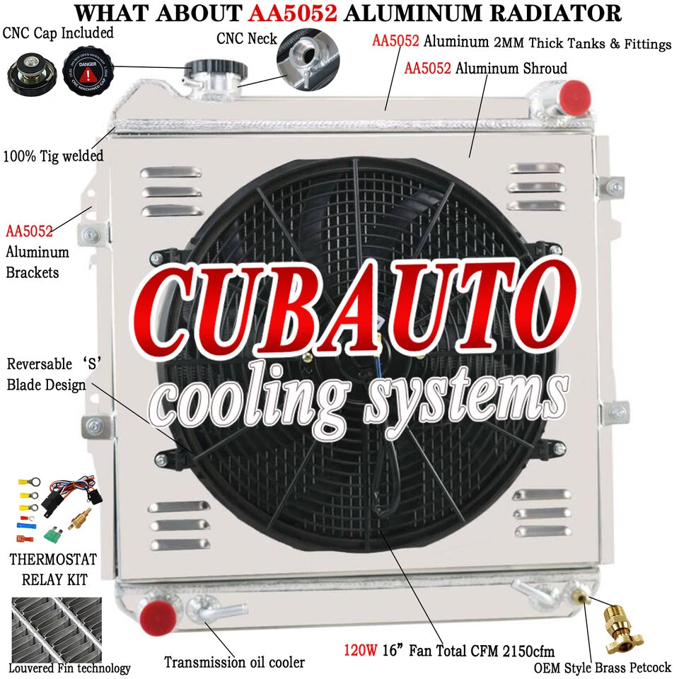 4 ROW Radiator Shroud Fan Fits 1988-1995 Toyota Pickup 4Runner SR5/DLX 3.0L V6 - Imagem 1 de 4