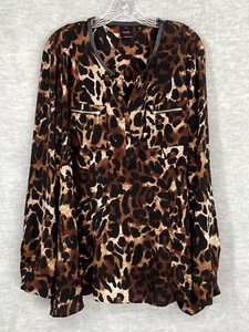 Rafaella Tunika Oberteil Damen 2X* schwarz Animalprint gold Reißverschlusstaschen Roll-Tab Ärmel - Bild 1 von 13