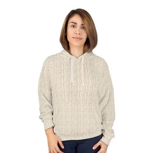 Pullover Felpa con Cappuccio | Righe e Punti in Ecrù e Marrone (PG-PT-SPD-48) - Foto 1 di 19