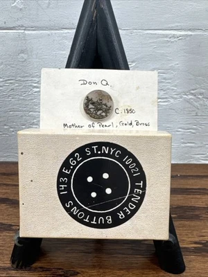 Antiguo c1850 Don Q Tallado Madreperla Botón Oro Respaldo  Foto 1 de 4