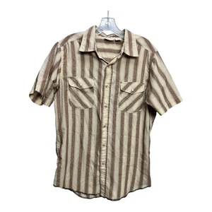 Top uomo BKE 67 Rodeo Pearl bottoni a pressione crema/marrone motivo azteco taglia M - Foto 1 di 8