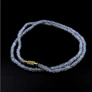 AAA+ Rainbow Moonstone Beaded Necklace: 3.5mm Gemstone Jewelry Christmas Gift - Picture 1 of 7