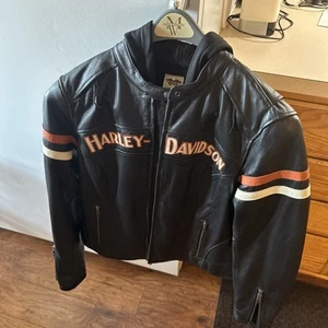 Womens Large Harley Davidson Riding Jacket Leather Mint - Picture 1 of 6
