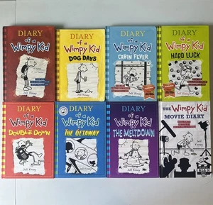 Diary of a Wimpy Kid Hardcover Books by Jeff Kinney 2007-2018 Amulet Lot of 8 - Picture 1 of 4