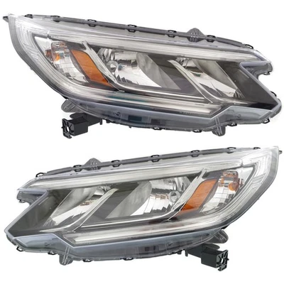 Faros laterales de conductor y pasajero para Honda CR-V 2015-2016 halógenos con bombillas LX Foto 1 de 4