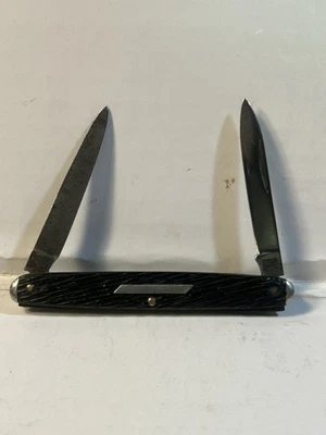 Vintage Schrade Walden NY 2 Blade Black Pryaline Vintage NM Pocket Knife - Image 1 of 4