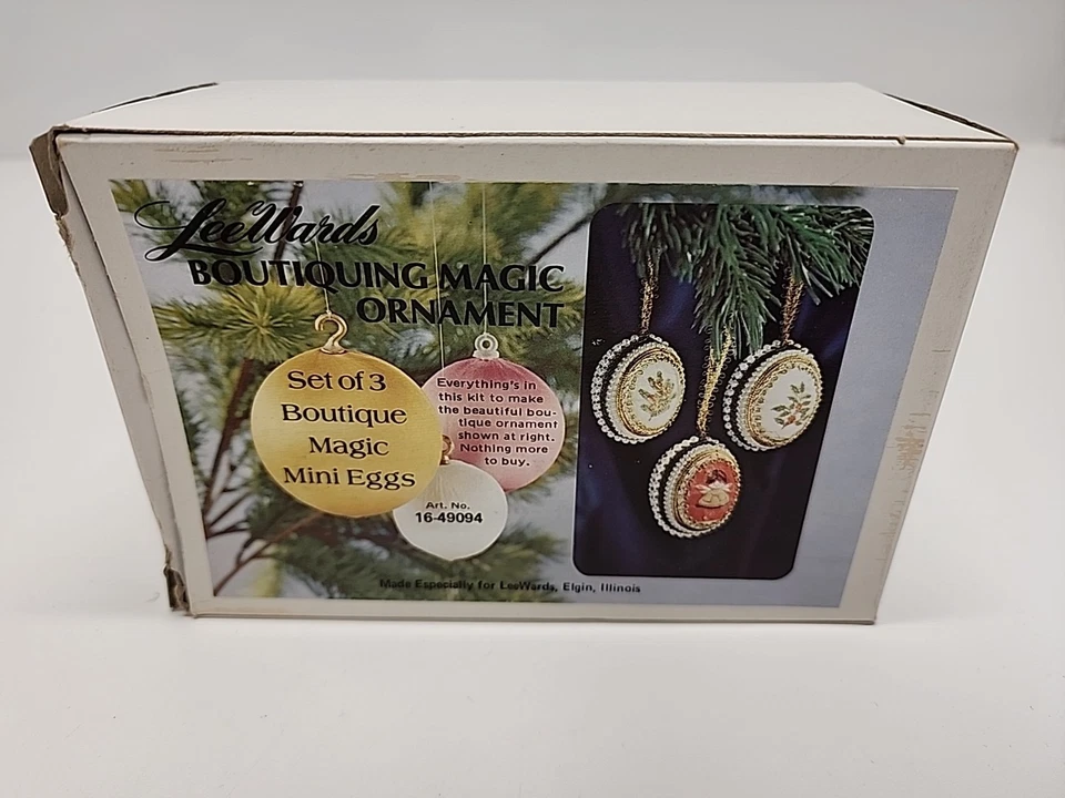 Nuevo de Lote Antiguo Lee Wards Boutiquing Magic Ornament Kit NATIVIDAD Boutique Huevo Foto 1 de 4