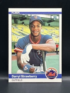 1984 Fleer Baseball Darryl Strawberry Rookie RC Card #599 NM - Picture 1 of 2