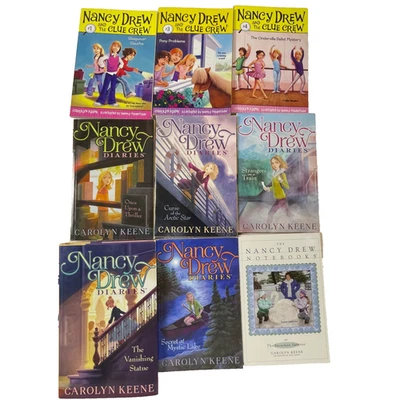 10 Nancy Drew book lot Diaries Clue Crew Notebooks by Carolyn Keene tpb 1 hc - Imagem 1 de 4