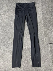"Apretado Lululemon Fast & Free para mujer talla 2 negro tiro alto bolsillo apretado 25""" - Imagen 1 de 16