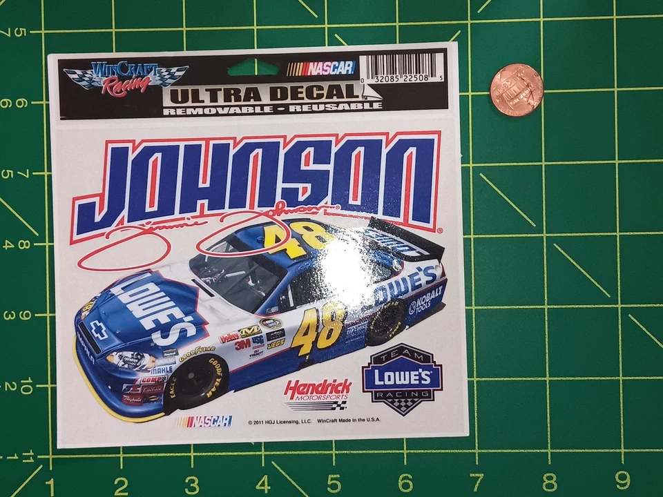 WinCraft Ultra Calcomanía Johnson Jimmie NASCAR Lowes 48 Hoja Extraíble Reutilizable Foto 1 de 1