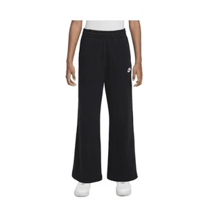 Nike Girls' Sportswear Club Fleece Wide-Leg Pants, Black/Black/White - Picture 1 of 6