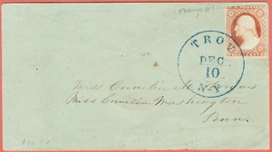 [8022] USA 1852 Cover with 3 cent from TROY N.Y. - Picture 1 of 2