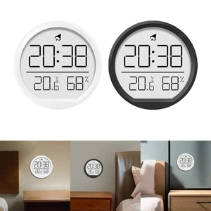 Digital Alarm Clock Wall Clock Round 7.4cm Versatile Silent - Picture 1 of 14