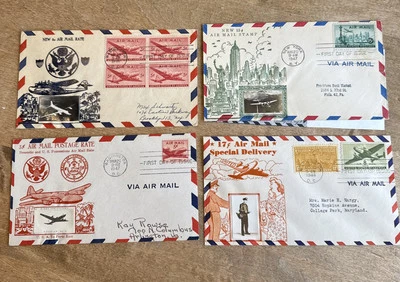 1944-47 Airmail First Day Covers Mail Rate And Special Delivery  - Image 1 of 4