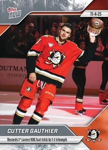 2025-26 NHL TOPPS NOW® Sticker #28 🏒 Cutter Gauthier 1st 🎩 Anaheim Ducks 🦆 - Bild 1 von 2
