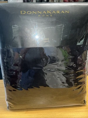 Donna Karan Essential Silk Quilt, King, Black, NWT - Image 1 of 4