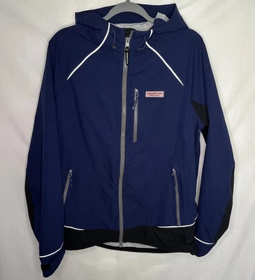 Vineyard Vines Nor'easter Rain Shell Jacket Mens Size M Blue Black Performance - Image 1 of 4