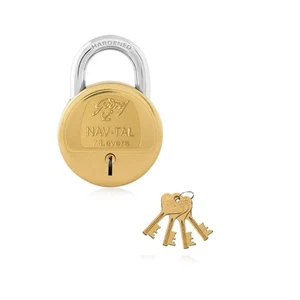 Godrej Locking Solutions and Systems Navtal 7 Hebel 4 Schlüssel Vorhängeschloss (Gold, Messing - Bild 1 von 5