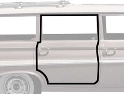 1961-64 Impala Biscayne Bel Air; Rear Door Frame Weatherstrip Seal; 4 Door; - image 1 of 3