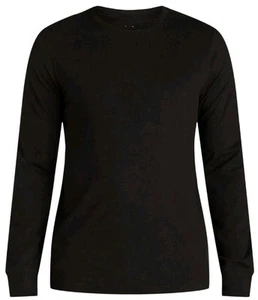 George Men's LARGE 42-44 Long Sleeve Crew Neck Tee BLACK Cotton T-Shirt #10725 - Picture 1 of 2