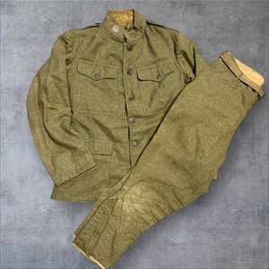 Rare WW1 US Army Button Khaki Service Vintage Jacket Pants Set 1917 Dough Boy - Picture 1 of 19