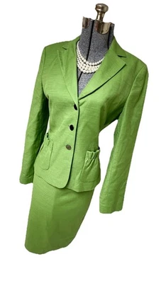 NUEVO Traje Falda Calvin Klein Talla 8 Se Ajusta Como 6 Conjunto de Dos Piezas Bolsillos Algodón NUEVO Foto 1 de 4