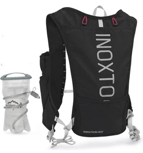 Chaleco de hidratación maratón mochila trail running ciclismo carrera vejiga de agua negro - Imagen 1 de 8