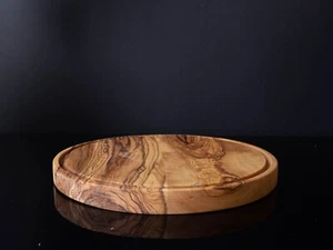 Handmade Organic Olive Wood Pizza Bread Board , Olive Wood Round Steak & Pizza - Picture 1 of 9