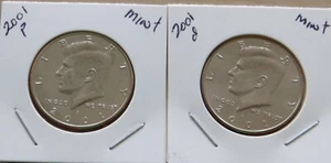 2001pd Kennedy Half Dollar (9P1,2) Mint Uncirculated Half Dollars from US mint. - Picture 1 of 4