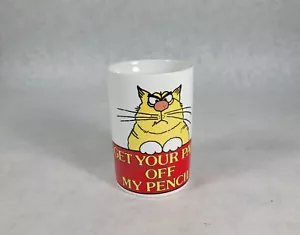 Tazza matita vintage JSNY Novità da scrivania top gatto arrabbiato togliti le zampe dalla mia tazza - Foto 1 di 6