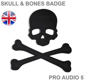 BLACK Skull & Cross Bones Car Badge - Boot Body - Car Van Truck 4x4 Pirate - UK\ - Picture 1 of 1
