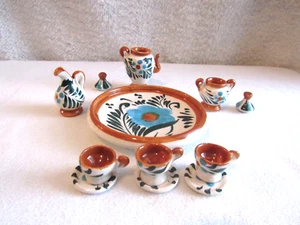 12pc Miniature Floral Tea Set Made in Mexico - Picture 1 of 5
