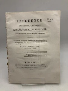 EINFLUSS EINES SCHWACHEN TEINTS AUF EINEN GESUNDEN ODER KRANKEN MANN. 1820. - Bild 1 von 2