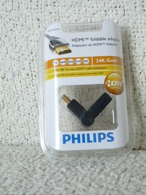 Philips HDMI складной адаптер 24 K золото складывается 180 градусов HDTV оптимизированный - Изображение 1 из 1