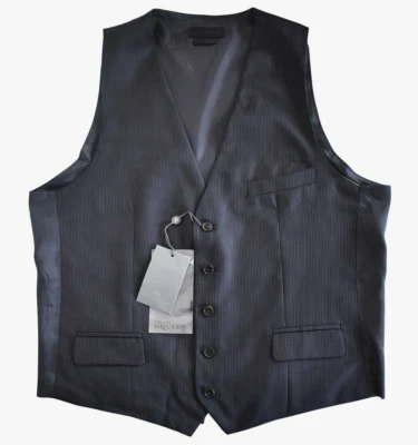 ALEXANDER MCQUEEN Navy Striped 100% FLEECE WOOL Vest Waistcoat IT-54 L - Image 1 of 4