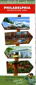 1954 Cities Service Road Map: Philadelphia NOS - Bild 1 von 1