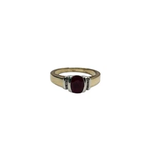 9ct 9k Yellow Gold 1.50ct Natural Red Ruby And Diamonds Ladies Ring Size O. New - Picture 1 of 8