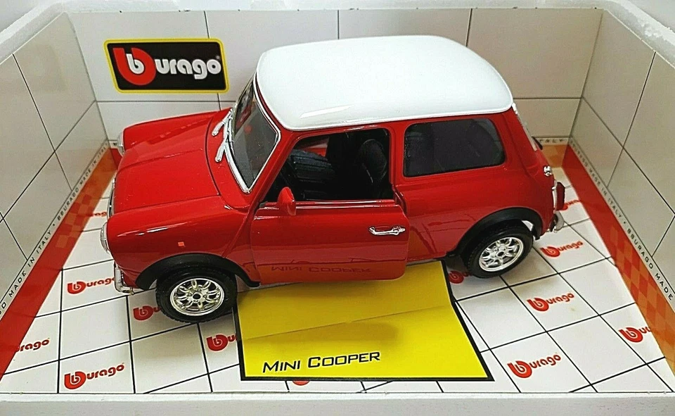BURAGO GOLD 1 16 AUTO DIE CAST MINI COOPER 1960 ROSSO MADE IN ITALY ART 3309