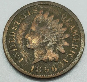 1896 Indian Head Cent Penny US Coin #230 - Picture 1 of 2