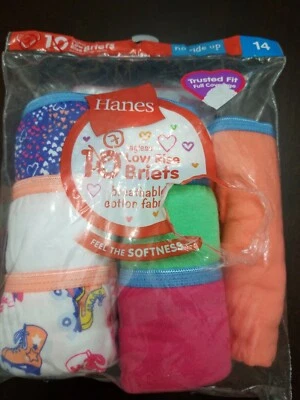 7 calzoncillos Hanes niñas tiro bajo sin etiquetas talla 14 sin montar 100 % algodón * Nuevos * Foto 1 de 3