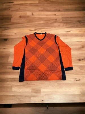 JERSEY DE FÚTBOL ACOLCHADO BRAZOS PECHO COMPRESIÓN TALLA XL NARANJA AZUL MARINO #1 Foto 1 de 4