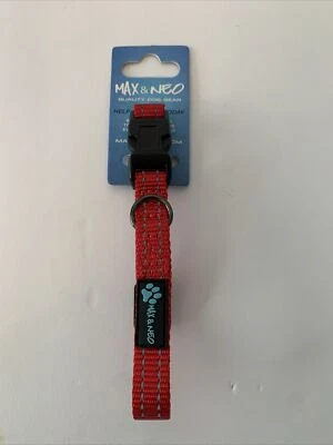 Collar para perro mediano 14,5" - 19,5" cuello nailon de Max & Neo calidad equipo para perro Foto 1 de 4
