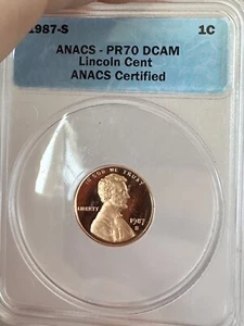 1987-S LINCOLN Memorial 1c Proof ~ANACS PR70RD Deep Cameo ~ Perfect! - Picture 1 of 4