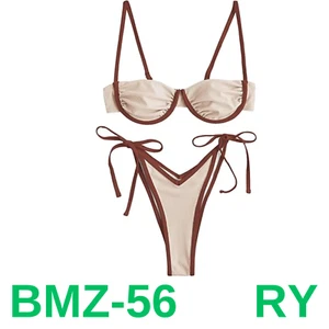 ZAFUL Women's Underwire Bikini High Cut Bikini Set Tie Side Bottom Two Piece, S - Picture 1 of 5