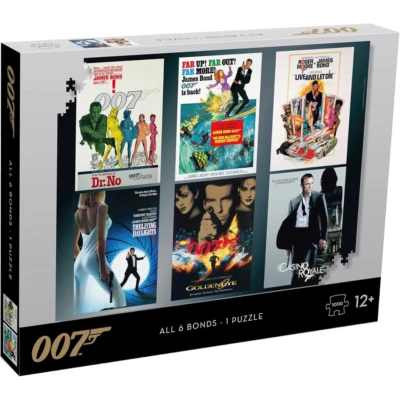 Winning Moves James Bond 007 Actor Reveal Poster All 6 Bonds Puzzle 1000 pcs - Image 1 of 4