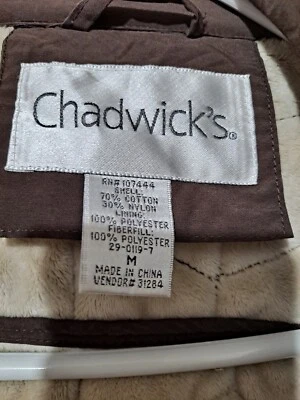 Chadwicks of Boston Qiulted Waist Length /Jacket Coat Tan/ Brown /Size M - Image 1 of 4