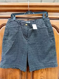 Kim Rogers Größe 16 Damen schwarz weiß hellbraun Geo-Druck Stretch Shorts - Bild 1 von 10