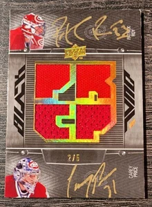 08/09 UD Black Carey Price Patrick Roy Dual Jersey Patch Auto /5 SSP - Picture 1 of 1