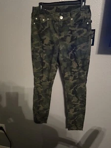 Pantalones de mezclilla para mujer True Religion Halle camuflados tiro medio súper ajustados talla 29 nuevos con etiquetas - Imagen 1 de 10